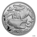 【極美品/品質保証書付】 アンティークコイン コイン 金貨 銀貨 送料無料 2022 Niue 1 oz Silver Apex Predators: Shark vs Crocodile w/ Capsule Coin Pouch