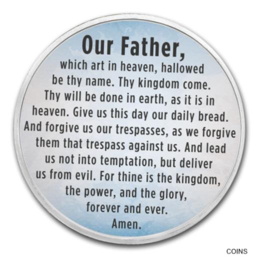 ڶ/ʼݾڽա ƥ    [̵] 1 oz Silver Colorized Round - APMEX (The Lord's Prayer, Sky Blue) - SKU #118090