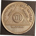  アンティークコイン コイン 金貨 銀貨  12 Years Sobriety AA 1/2oz .999 Silver Alcoholics Anonymous Medallion Chip Round