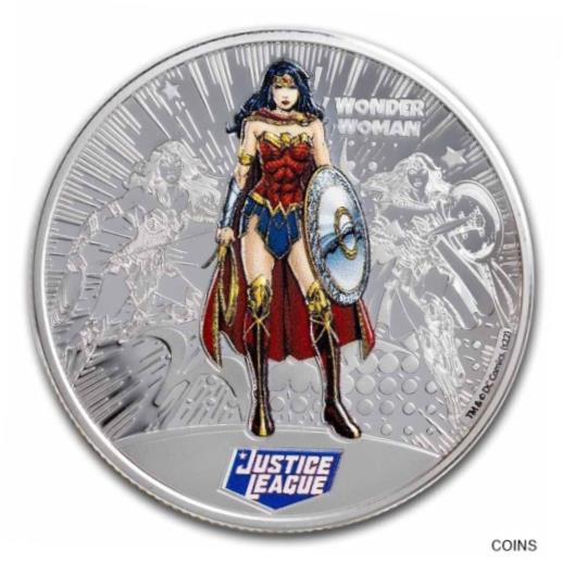 【極美品/品質保証書付】 アンティークコイン コイン 金貨 銀貨 [送料無料] 2022 Samoa DC Comics Justice League Wonder Woman 1/2 oz .999 Silver Coin 1