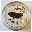 オーストラリア 2019 旧暦の亥年 1/2 オンス シルバー コイン 10 枚 密封チューブLot of (10) Australia 2019 Lunar Year of The Pig 1/2 Oz Silver Coins SEALED Tube(3)