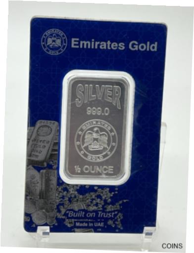 【極美品/品質保証書付】 アンティークコイン コイン 金貨 銀貨 [送料無料] United Arab Emirates 1/2 Ounce Silver Bullion Bar Rose of Dubai Emirates Gold