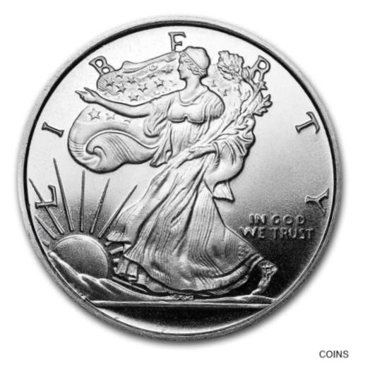 楽天金銀プラチナ　ワールドリソース【極美品/品質保証書付】 アンティークコイン コイン 金貨 銀貨 [送料無料] 1/2 oz Silver Round - APMEX （Walking Liberty Half-Dollar） - SKU #60935