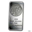 【極美品/品質保証書付】 アンティークコイン コイン 金貨 銀貨 [送料無料] 10 oz Silver Bar - SilverTowne Buffalo - SKU#170402