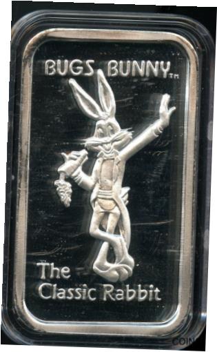 楽天金銀プラチナ　ワールドリソース【極美品/品質保証書付】 アンティークコイン コイン 金貨 銀貨 [送料無料] all-chips Bugs Bunny The Classic Rabbit 1 OZ .999 Fine Silver Bar Only 10 Minted