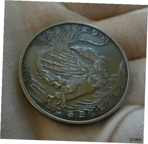 【極美品/品質保証書付】 アンティークコイン 銀貨 Antiqued The Phoenix UK Silver Stackers 1oz Silver Round Mythical Creatures 送料無料 sof-wr-012291-124