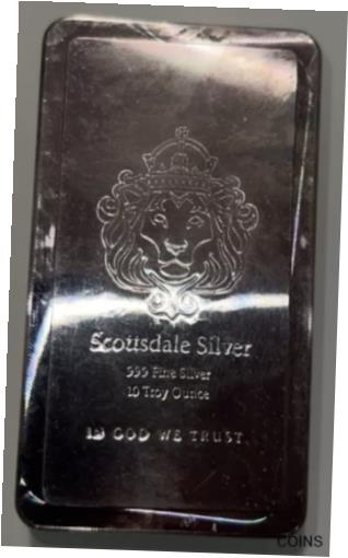  アンティークコイン コイン 金貨 銀貨  10 Troy Ounce Scottsdale Manufactured By Academy .999 Silver Bar