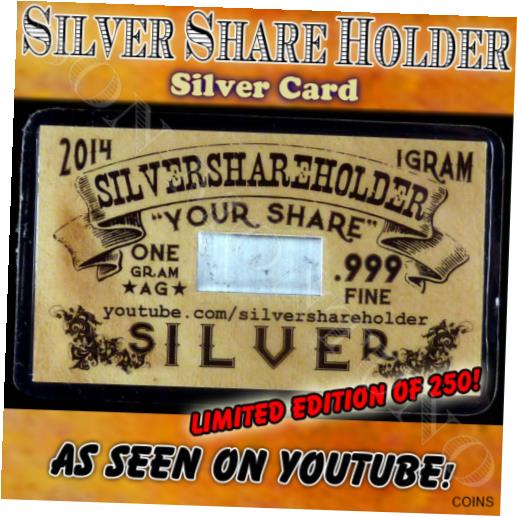 【極美品/品質保証書付】 アンティークコイン 銀貨 SILVER SHARE HOLDER Card 1 gram fine .999 Ag YouTube Stacker LIMITED TO ONLY 250 [送料無料] #sof-wr-012299-1788
