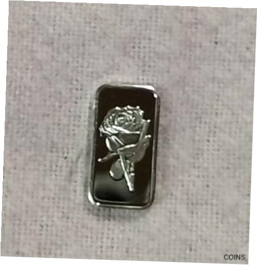  アンティークコイン 銀貨 1 - Valentines Rose 1 Gram .999 Fine Pure Silver Bar Great gift or collectible!  #sof-wr-012299-1922
