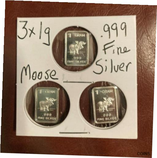 ڶ/ʼݾڽա ƥ  3 X 1 Gram .999 Fine Pure Solid Silver Bulli...