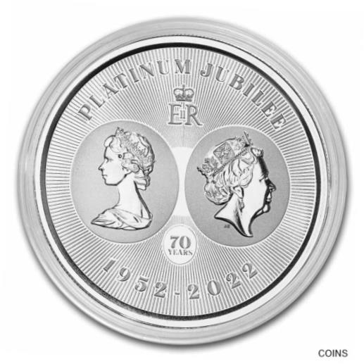 【極美品/品質保証書付】 アンティークコイン コイン 金貨 銀貨 送料無料 2022 Queen 039 s 70th Platinum Jubilee 1 oz .999 Silver Coin Queen Elizabeth II