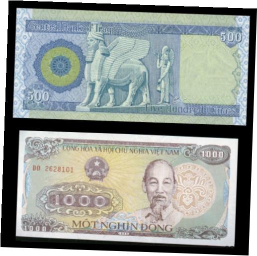  アンティークコイン 硬貨 Iraqi Dinar 500 * Plus A Free 1,000 Vietnam Dong With Every Dinar Purchased *  #oof-wr-012327-334