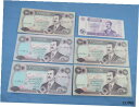 【極美品/品質保証書付】 アンティークコイン コイン 金貨 銀貨 [送料無料] 250 Iraq Dinars. Lot of 6. Central Bank of Iraq. Saddam Hussain On Note