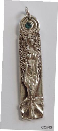 ڶ/ʼݾڽա ƥ    [̵] Unique Hand Made Mermaid Emerald .999 Fine Silver Pendant Bar 3