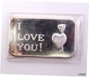  アンティークコイン コイン 金貨 銀貨  Cute Vintage 1973"I LOVE YOU" CRABTREE MINT 1 Oz 999 Fine Silver Ingot Bar