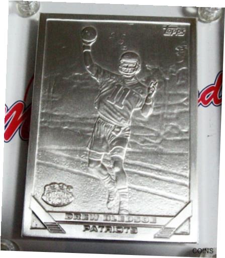 【極美品/品質保証書付】 アンティークコイン コイン 金貨 銀貨 [送料無料] 1993 Topps Football Drew Bledsoe Silver Card #474 of 500 4.25 Troy Oz Silver 