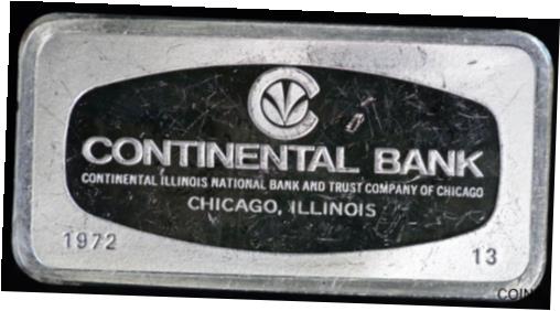 【極美品/品質保証書付】 アンティークコイン コイン 金貨 銀貨 [送料無料] Franklin Mint 1000 Grain Sterling Silver Bar Continental Bank, Chicago, IL 1972