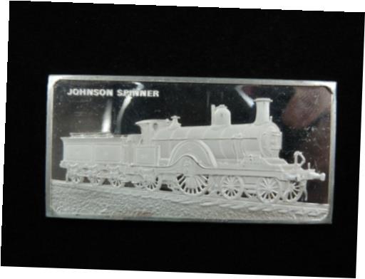  アンティークコイン コイン 金貨 銀貨  900 Grains Sterling Silver Bar Johnson Spinner Train Locomotive Franklin Mint