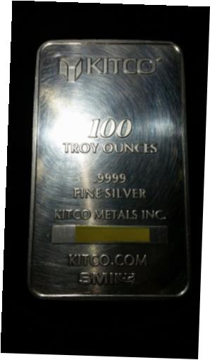 【極美品/品質保証書付】 100oz Kitco Silver Bar