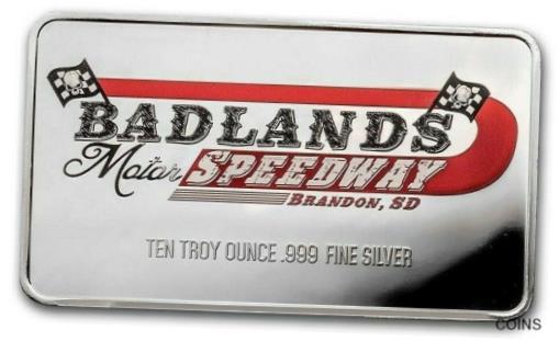yɔi/iۏ؏tz AeB[NRC RC   [] Badlands Motor Speedway 10 OZ .999 Silver Art bar 2017 Racing Legends in Airtite
