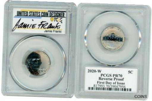 ڶ/ʼݾڽա ƥ    [̵] 2020 W JEFFERSON NICKEL 5C REVERSE PROOF PCGS PR70 FDOI JAIME FRANKI WHITHE R7