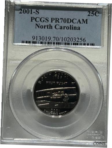 ڶ/ʼݾڽա ƥ    [̵] 2001 S NORTH CAROLINA STATE QUARTER PCGS PR 70 DCAM BLUE LABEL