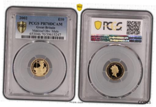【極美品/品質保証書付】 アンティークコイン 金貨 2002 Royal Mint Britannia Error ?10 Ten Pound Gold Proof Coin PCGS PR70 DCAM [送料無料] #gct-wr-012377-3367