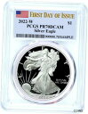 yɔi/iۏ؏tz AeB[NRC RC   [] 2022 W $1 Proof Silver Eagle PCGS PR70 DCAM First Day of Issue Flag Label