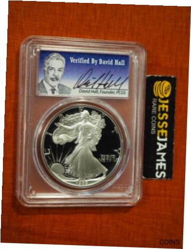 1989 S プルーフ シルバー イーグル PCGS PR70 DCAM デビッド ホール 手書きラベル1989 S PROOF SILVER EAGLE PCGS PR70 DCAM DAVID HALL HAND SIGNED LABEL