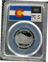 2006-S 25c コロラド シルバー 州旗ラベル クォーター プルーフ PCGS PR70DCAM2006-S 25c Colorado SILVER State Flag Label Quarter Proof PCGS PR70DCAM(3)