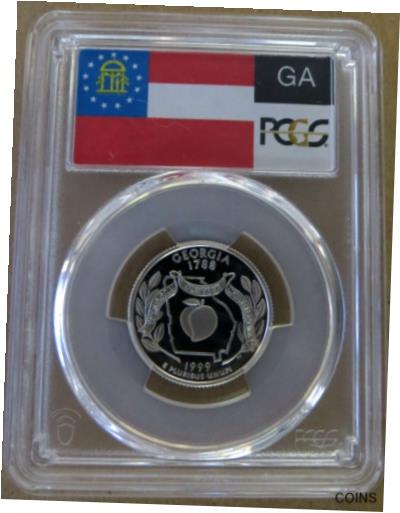 ڶ/ʼݾڽա ƥ    [̵] 1999-S 25c Georgia SILVER NEW State Flag Label Quarter Proof PCGS PR70DCAM