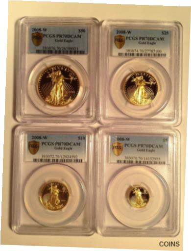 yɔi/iۏ؏tz AeB[NRC  2008 W Gold Eagle $50, $25, $10, $5 PCGS PR70 DCAM Gold Shield Complete Set [] #got-wr-012377-4447