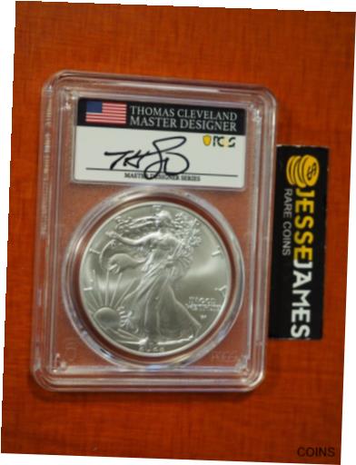 【極美品/品質保証書付】 アンティークコイン コイン 金貨 銀貨 [送料無料] 2022 SILVER EAGLE PCGS MS70 CLEVELAND FIRST DAY ISSUE MASTER DESIGNER FLAG LABEL