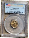 yɔi/iۏ؏tz AeB[NRC RC   [] 2011 USD $5 GOLD AMERICAN EAGLE PCGS MS70 FIRST STRIKE 25TH ANNIVERSARY 505256