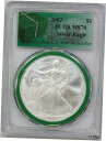 【極美品/品質保証書付】 アンティークコイン コイン 金貨 銀貨 [送料無料] 2002 PCGS American Silver Eagle MS70 Green Label 