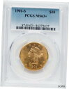 【極美品/品質保証書付】 アンティークコイン コイン 金貨 銀貨 [送料無料] 1901-S $10 GOLD * PCGS MS63+ 