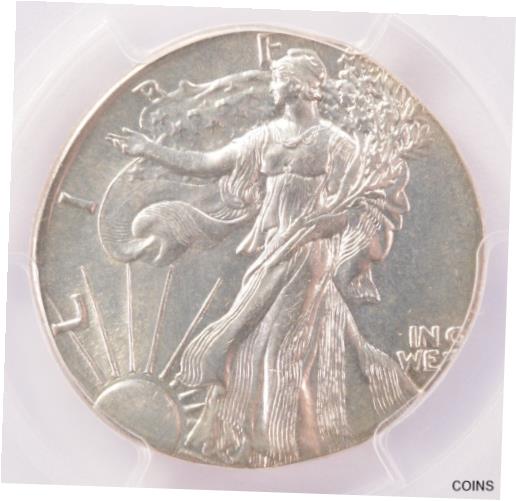 【極美品/品質保証書付】 アンティークコイン 硬貨 PCGS 50c (1916-1947) Walking Half Struck on Quarter Planchet MS63 [送料無料] #oot-wr-012451-7723