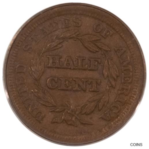 【極美品/品質保証書付】 アンティークコイン コイン 金貨 銀貨 [送料無料] 1853 BRAIDED HAIR HALF CENT - PCGS MS-63 BN, OGH, NICE & ORIGINAL! 3