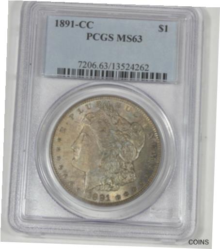  アンティークコイン コイン 金貨 銀貨  1891-CC Morgan Dollar Spitting Eagle var PCGS MS 63 Carson City Silver Dollar