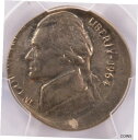 PCGS 5c 1964 ジェファーソン ニッケル ストラク 10% オフセンター @ K-10 MS63PCGS 5c 1964 Jefferson Nickel Struck 10% Off-Center @ K-10 MS63(3)