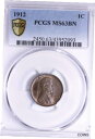 BU 1912 リンカーン ウィート セント ペニー PCGS MS63BN タッチ オブ レッド 送料無料 AHRBU 1912 Lincoln Wheat ...
