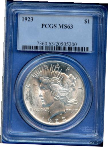 ڶ/ʼݾڽա ƥ    [̵] 1923 P PCGS MS63 Peace Silver Dollar $1 US Mint 1923-P PCGS MS-63 PQ Coin !