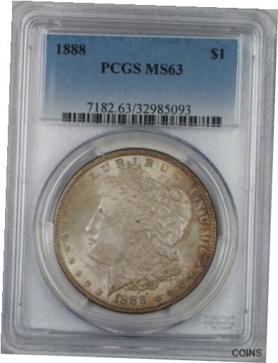 yɔi/iۏ؏tz AeB[NRC RC   [] 1888 Morgan Silver Dollar $1 Coin PCGS MS-63 Toned (Ta)