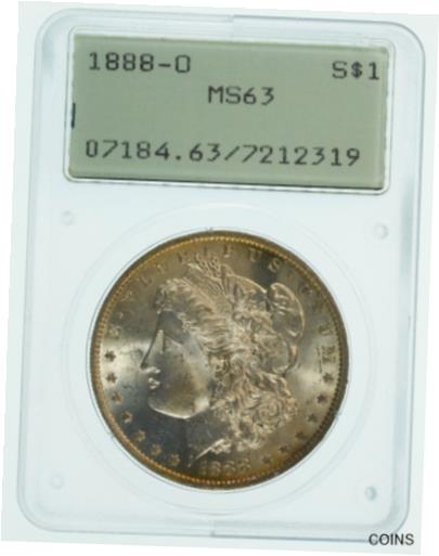 ڶ/ʼݾڽա ƥ    [̵] 1888 O $1 Morgan Silver Dollar PCGS MS63 Early Gen Rattler Holder Mint Coin