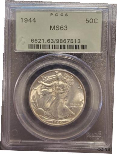 yɔi/iۏ؏tz AeB[NRC RC   [] 1944 P Walking Liberty Half Dollar PCGS MS63 Beautiful Walker