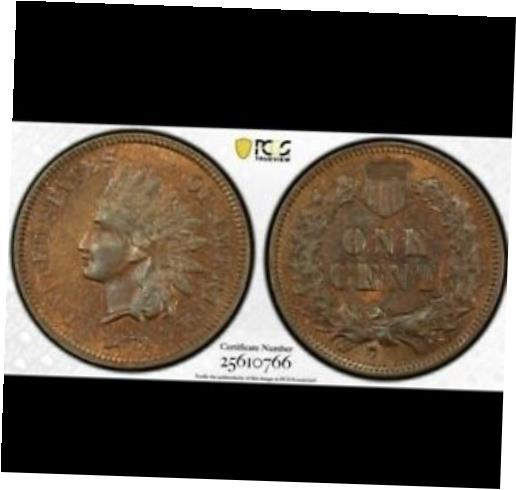 【極美品/品質保証書付】 アンティークコイン 硬貨 1873 DOUBLE DIE Indian Cent PCGS MS63 RB CAC [送料無料] #oot-wr-012466-10027