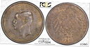 1900 ドイツ - ヘッセン・ダルムシュタット - シルバー 5 マーク - PCGS MS 63 - 低鋳造 17,9001900 Germany - He...