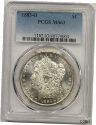 【極美品/品質保証書付】 アンティークコイン 銀貨 1885-O $1 PCGS MS 63 (Looks Semi PL) Morgan Silver Dollar [送料無料] #sot-wr-012466-2792