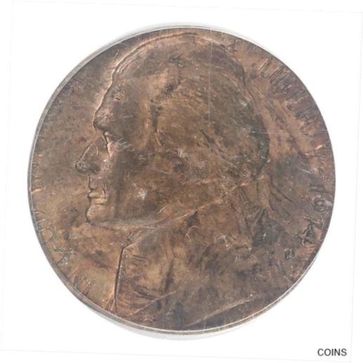 yɔi/iۏ؏tz AeB[NRC RC   [] 1974-D Jefferson Nickel Struck On A Copper 1c Planchet PCGS MS 63 RB