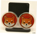 【極美品/品質保証書付】 アンティークコイン コイン 金貨 銀貨 [送料無料] 2 PCS SHIB Coins Physical Shiba Inu Meme Commemorative Coin GOLD Plated 2021 Dog